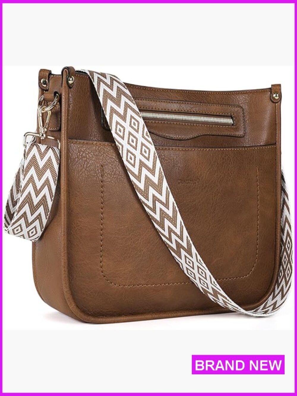 Vegan Leather Hobo Crossbody Bag Multi-Pocket Travel Purse Trendy Handbag
